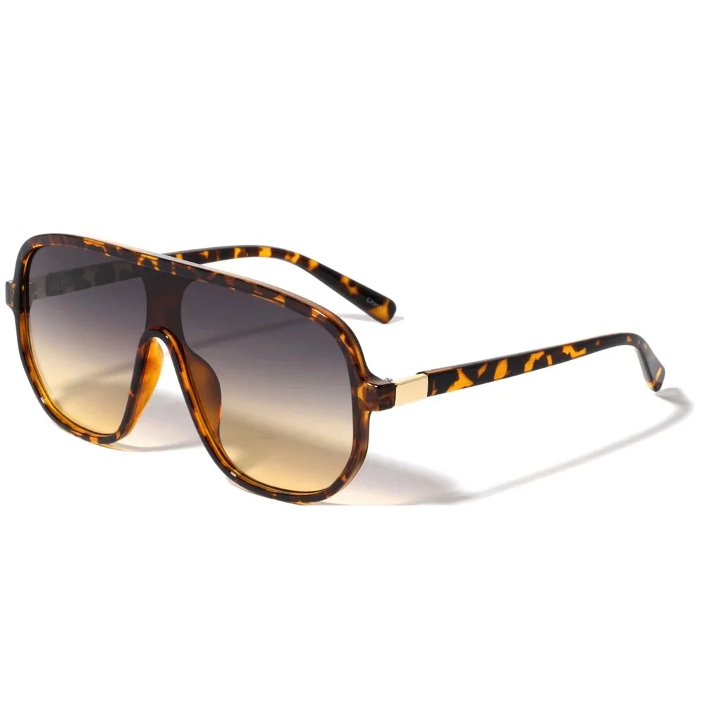 One piece Lens Shield Sunglasses Tortoiseshell Gradient Lens Fashion Mens‎ Gafas